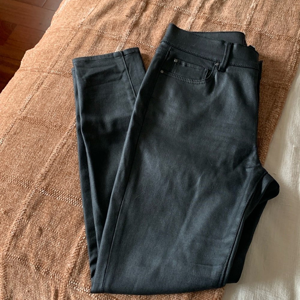 Ann Taylor Factory Black Coated Jeans. Like new! Worn once! .